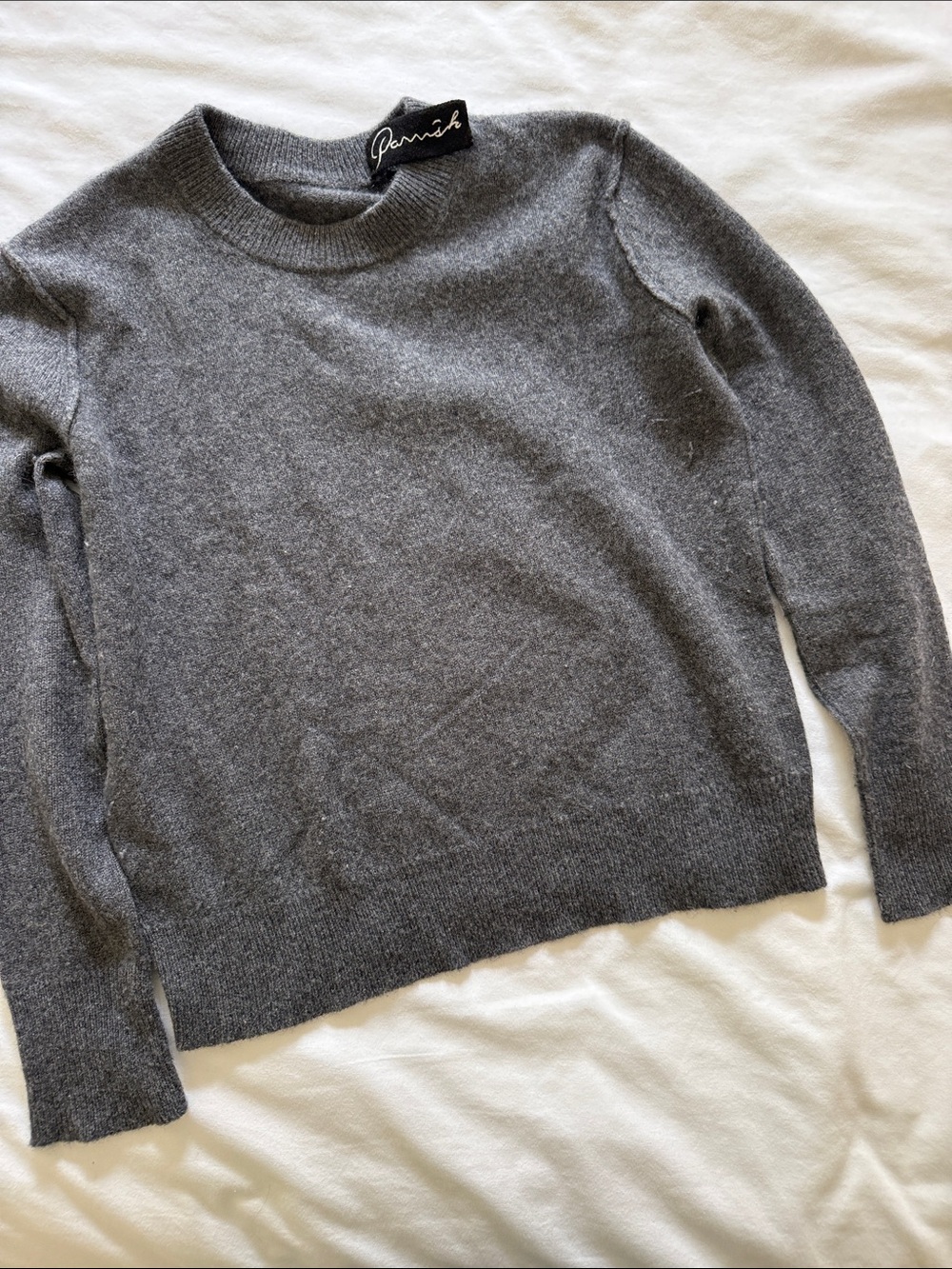 Reiss Charcoal Crewneck Cashmere-Blend Sweater